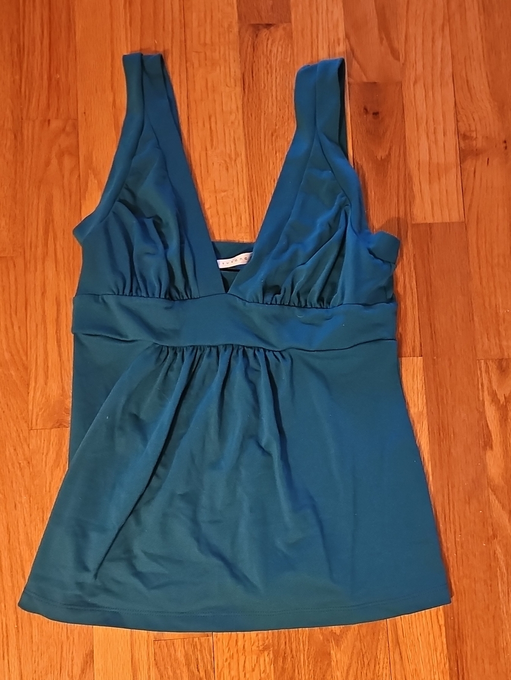Susana Monaco Teal V-Neck Sleeveless Tank